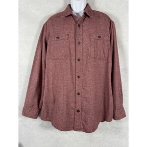 Duluth Trading Flannel Shirt‎ Men's XL Red button Up Long Sleeves Cotton Utility